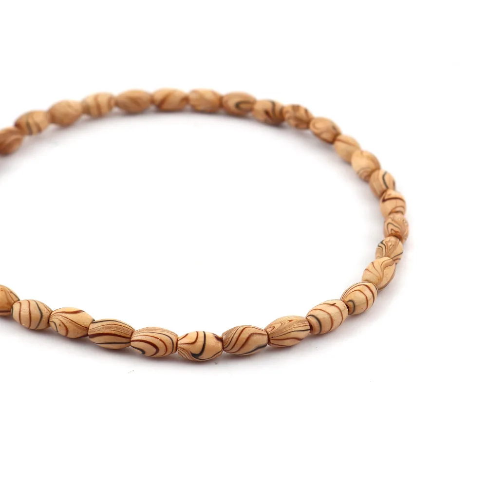 DoreenBeads деревянные разделительные бусины овальный кофейный в полоску 8 мм (3/8 &quot) x 5