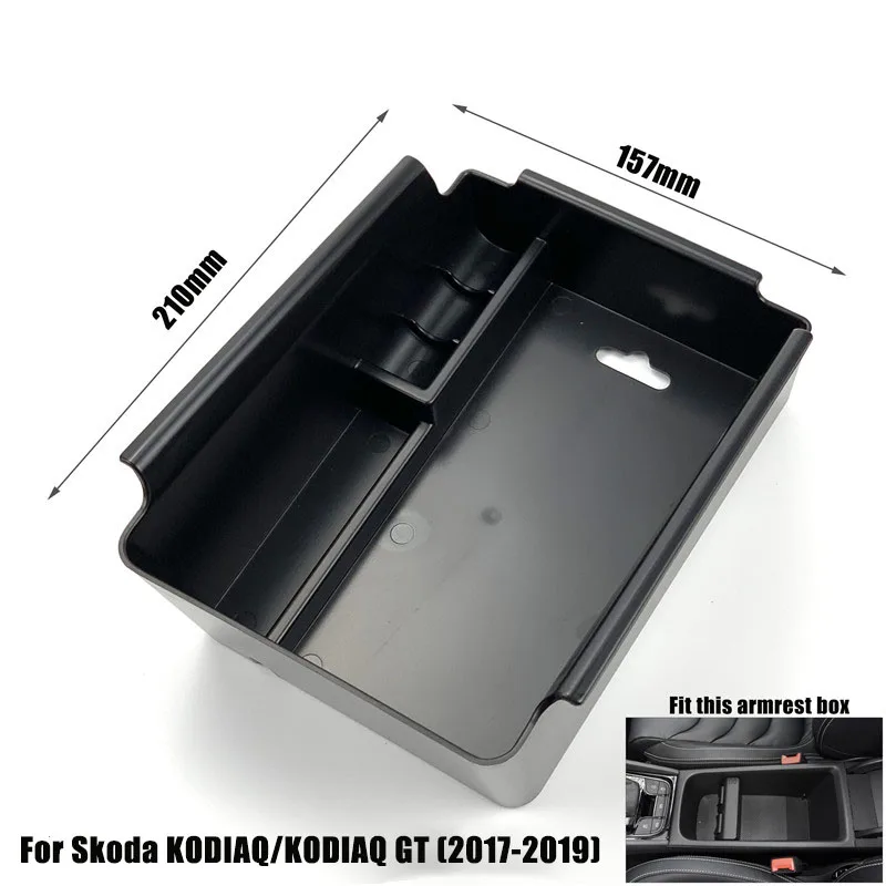 Автомобильные аксессуары центральный подлокотник ящик для хранения для Skoda Superb Octavia A7 KODIAQ консоль поддон для перчаток держатель Контейнер стайлинга автомобилей - Название цвета: For KODIAQ and GT