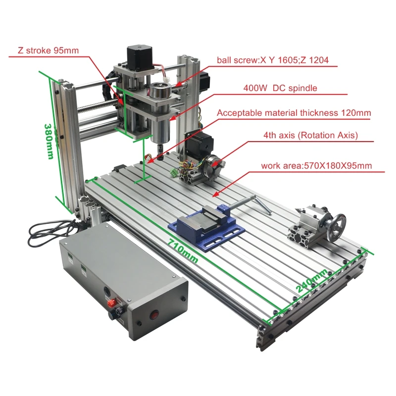  DIY cnc 6020 fresadora Puerto usb 4 ejes 5 ejes router para carpintería pcb grabado bola tornillo y