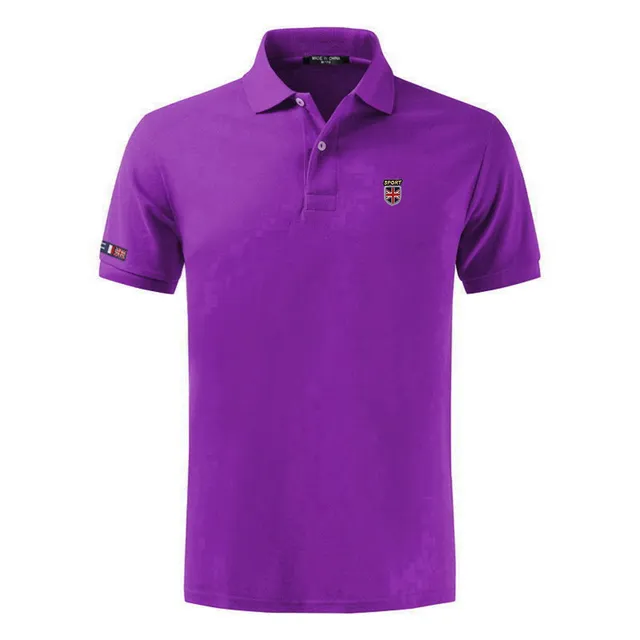 100% Cotton Top Quality 2022 Summer New Men's Polos Shirts Plus Size XS-5XL Solid Color Short Sleeve Polos Homme Lapel Male Tops purple