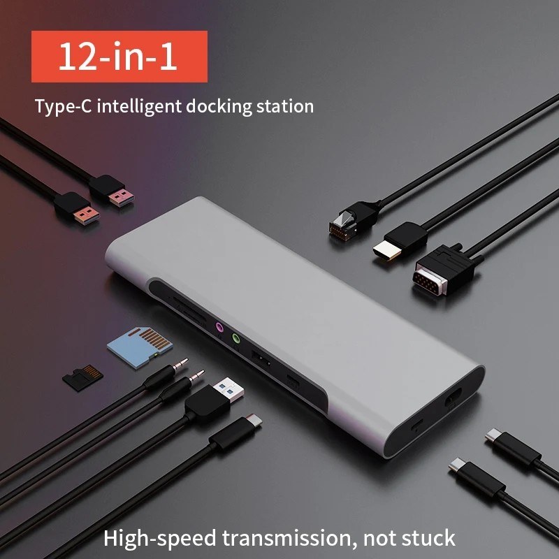 ACASIS 12 в 1 концентратор 4K usb тип-c к USB 3,0 TF HDMI VGA RJ45 Мини DP док-станция для ноутбука док-станция для MacBook Air/MacB