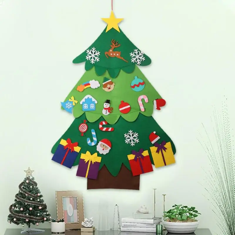

Christmas Tree Shape Nonwoven Pendant Window Dressing Children DIY Craft Wall Hanging Decoration New Year Christmas Supplies