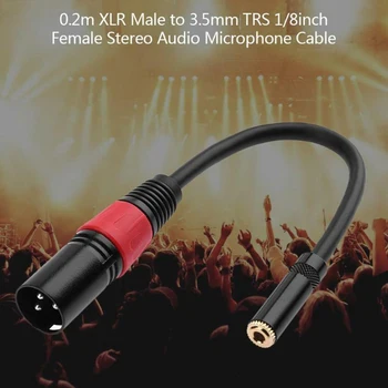 

XLR Male To 3.5mm TRS 1/8inch Female Stereo Audio Microphone Aux Extension Cable