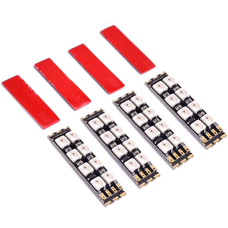

LED Lights 3.3-5.5V WS2812 Quadcopter Frame Arm LED Board with 8 Lamp Beads LED Strip Module for FPV Racing Drone(4PCS)