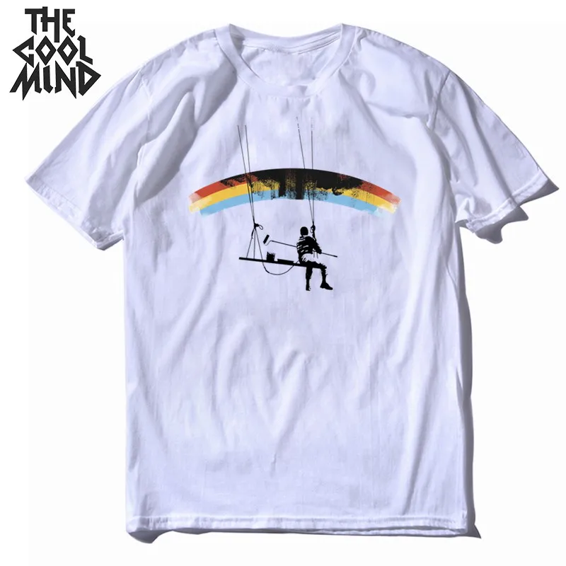 COOLMIND 100% cotton short sleeve funny men T shirt casual cool summer men Tshirt o-neck loose men t-shirt mens tee shirts