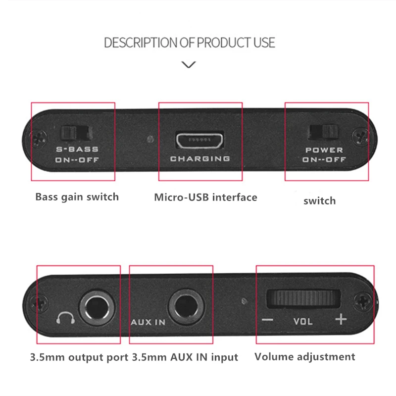 DAC HIFI Portable 3 5mm jack Headphone Subwoofer gain Audio output Thin and light Amplifier for smart phone Powerful Thrust