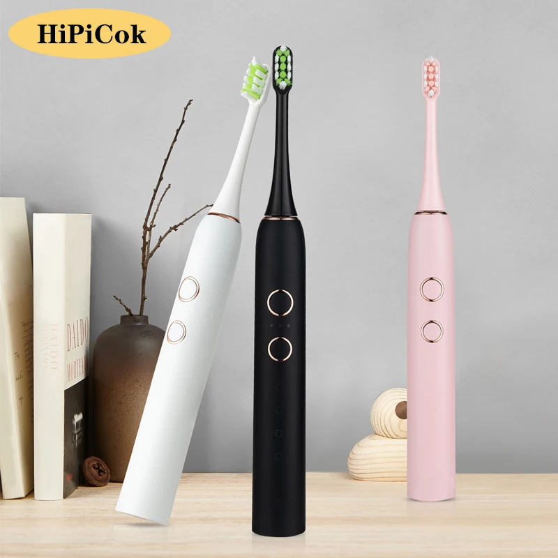 HiPiCok Sonic Electric Toothbrush Waterproof USB Rechargeable Automatic 12 Mode Ultrasonic Electric Tooth Brush Replacement Head HiPiCok Sonic Electric Toothbrush Waterproof USB Rechargeable Automatic 12 Mode Ultrasonic Electric Tooth Brush Replacement Head