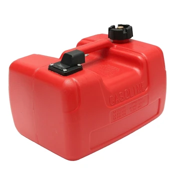

12L Boat Yacht Engine Marine Outboard Fuel Tank Oil Box Portable with Connector Red Plastic Anti-Static Corrosion-Resistant