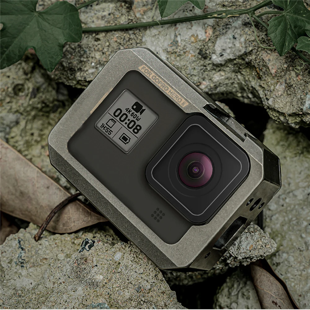 Для камеры GoPro Hero 8 защитная рамка из алюминиевого сплава Вертикальная Горизонтальная клетка для камеры с аксессуарами для холодного башмака