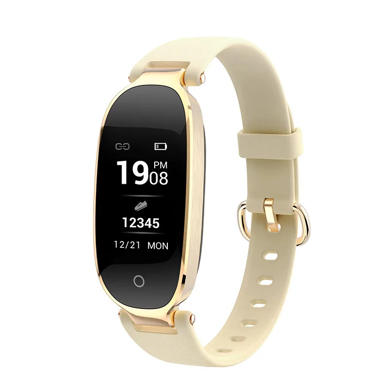 S3plus Sport Women Smart Bracelet Fitness Wristband Heart Rate Monitor Pedometer Smartband for Ladies Girl Xiaomi mi 2 3 4 Band - Цвет: S3 Gold