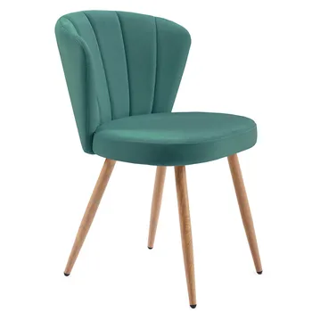 

Two Green Velvet Chairs Unique Design High-quality Lounge Chair Indoor Outdoor Seats Simple Comfortable Furniture Soft Seat