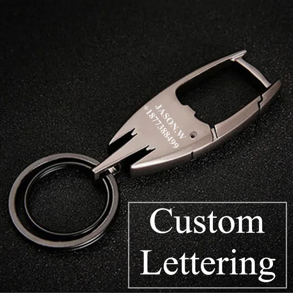 Custom -style 2 QOONG мужской черный металлический брелок в деловом стиле светодиодный светильник многофункциональная автомобильная сумка брелок для ключей для мужчин SMT01 - Цвет: Custom -style 2