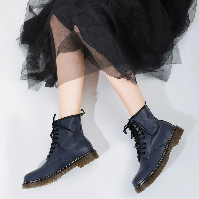 Ceny 2019 kobiet prawdziwej skóry buty na zimę buty buty damskie casual wiosenna krowa prawdziwej skóry Botas Mujer damskie buty do kostki