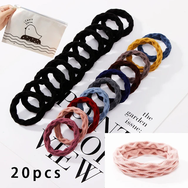 black with colors 1 10pcs/Set New Women Basic Crude Elastic Hair Bands Ponytail Holder Scrunchie Headband Rubber Bands Fashion Hair Accessories - Цвет: black with colors 1