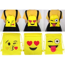 1 шт случайный Экспрессия нетканый рюкзак мешок с кулиской Дети Путешествия Школы Декор Подарочные Сумки