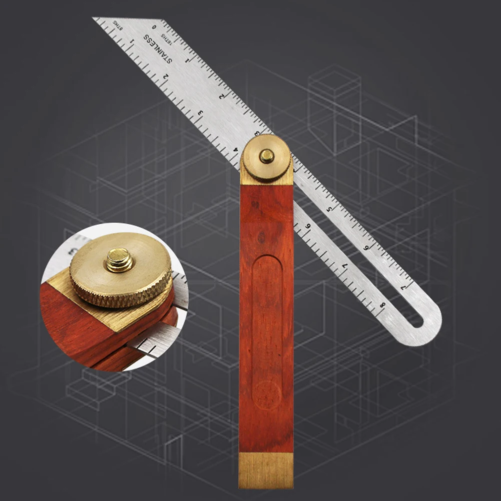 

9 Inch Stainless Steel Ruler Carpenter Home Easy Use Sliding Bladed Durable Tools T Bevel Hardwood Handle Accessories Engineer