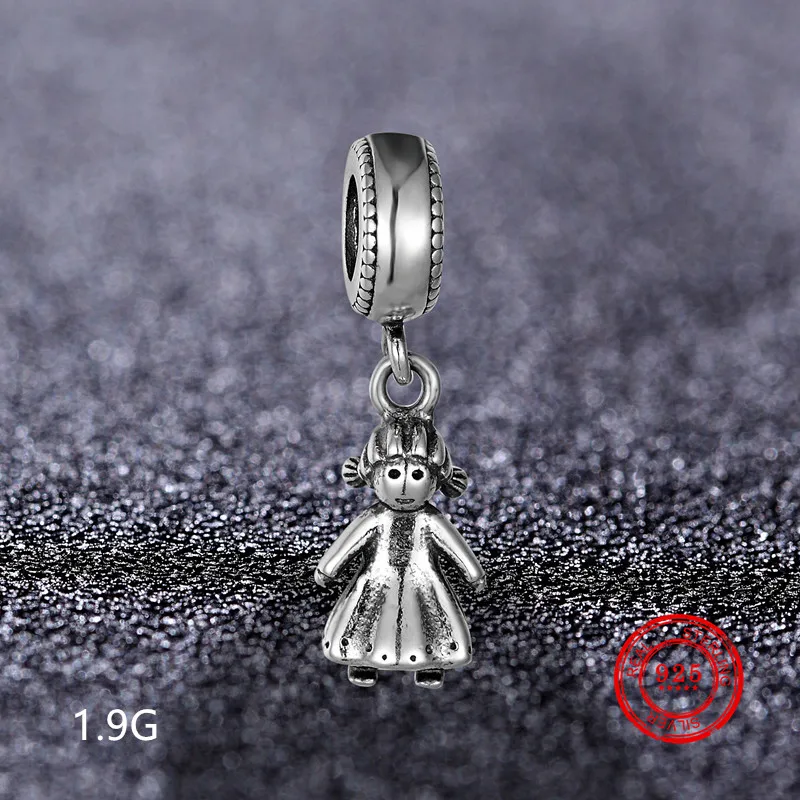 

100% 925 sterling silver boy girl pendant beads beaded for original Pandora bracelet DIY string jewelry