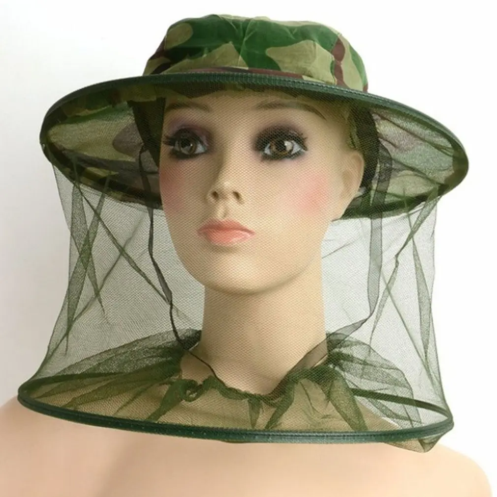 

Insects Mosquito Net Mesh Face Fishing Hunt Outdoor Camping Hat Protector Cap for Hiking Camping Wild Men Anti-mosquito
