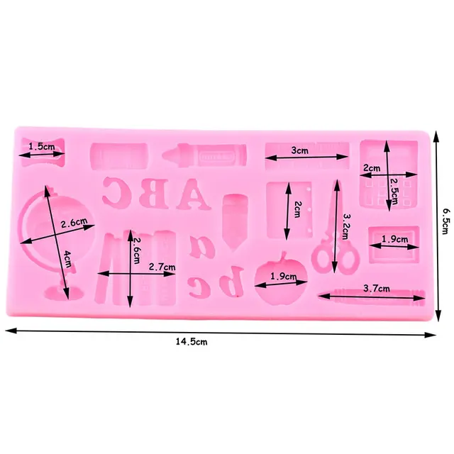 Tanulmányi Eszközök Globe Iskolai Táska Könyv Ollós Rajz Toll Szilikon Penész Fondant Sütemény Díszítő Szerszámok Cukorkás Csokoládé Gumpaste - Image 2
