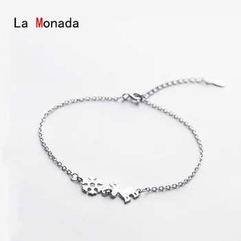 

La Monada 925 Sterling Silver Small Elk Deer Snowflake Animal Bracelets For Women Girls Cute Handmade Personality Bracelets