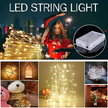 

6M LED Strip Light Led String Light Cooper Wire Warm White Garland Home Christmas Wedding Party Decoration Battery Powered