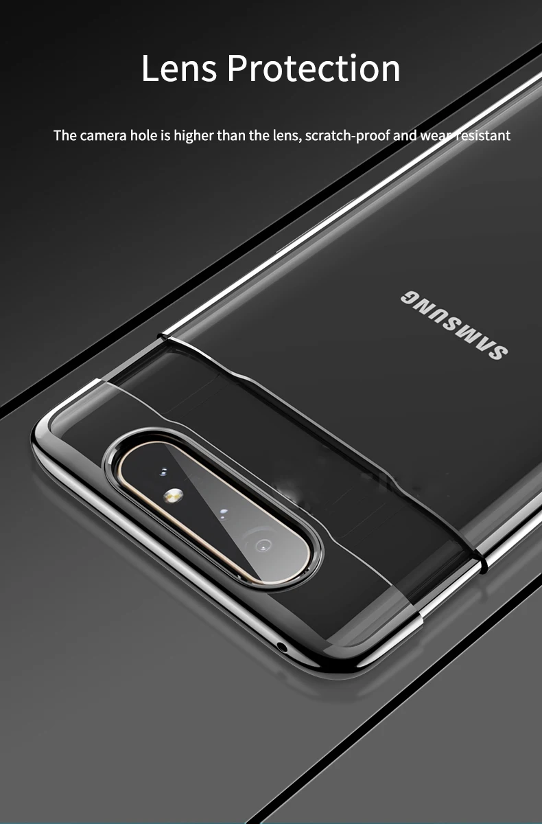 Чехол для samsung Galaxy A80, прозрачная защитная задняя крышка для samsung Galaxy A80, чехол для телефона, Fundas Coque