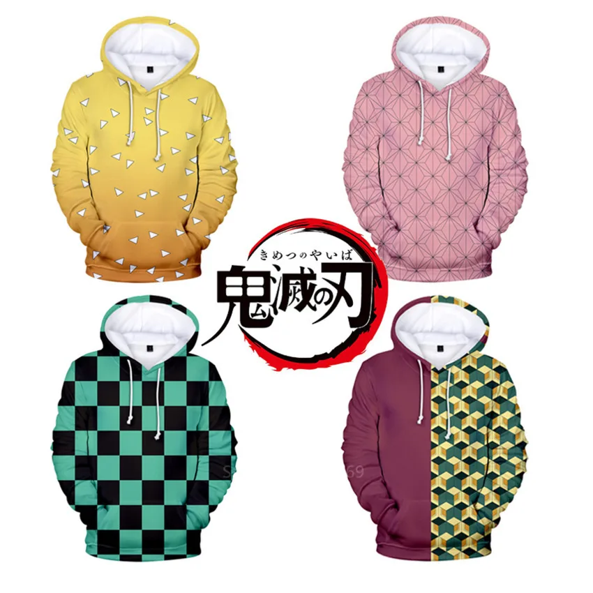 

2020 9Color Demon Slayer Kimetsu No Yaiba 3D Print Cartoon Sweatshirts Kamado Tanjirou Halloween Carnival Anime Cosplay Costumes