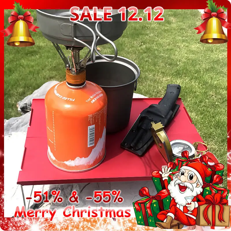 

Mini Folding Table Ultralight Portable Camp Desk with Upward Tabletop Edge and Carry Bag