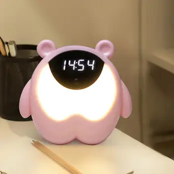 

2020 Wake Up Night Light Clock Night Light With Music USB Charging Sleep Helper Table Lamp Warm White For Children's Room