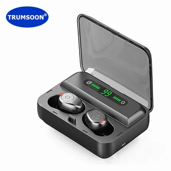 

TRUMSOON Bluetooth 5.0 Wireless TWS Earphones LED Digital Display HD Call Stereo Earbuds Noise Reduction with Mic Power Bank