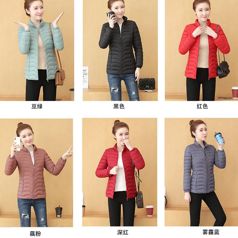 

2019 Autumn And Winter New Style Cotton-padded Clothes Women's Short Korean-style Thin Slim Fit Large Size Versatile Short-heigh