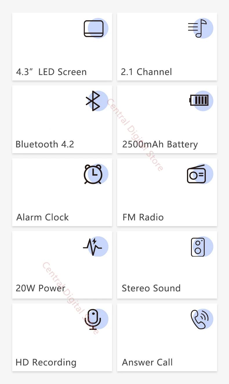 Стерео беспроводной Bluetooth динамик 20 Вт портативный небольшой FM радио будильник светодиодный экран HiFi громкий динамик Бас Сабвуфер Soundbox