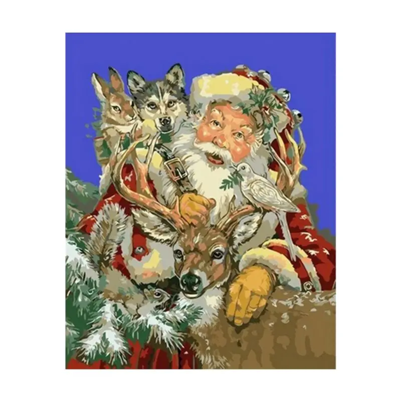 5AC102087 Decorative painting Santa Claus/Snowman/Elk Ornaments Christmas Decorations Paint for Home New Year Noel Decor Navidad - Цвет: 5AC102087
