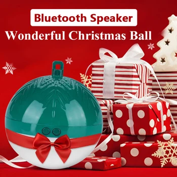 

Christmas Mini Decoration Bluetooth Speaker Bulb Outdoor Portable Wireless LED Light Music Center Column Bass for New Year Gift