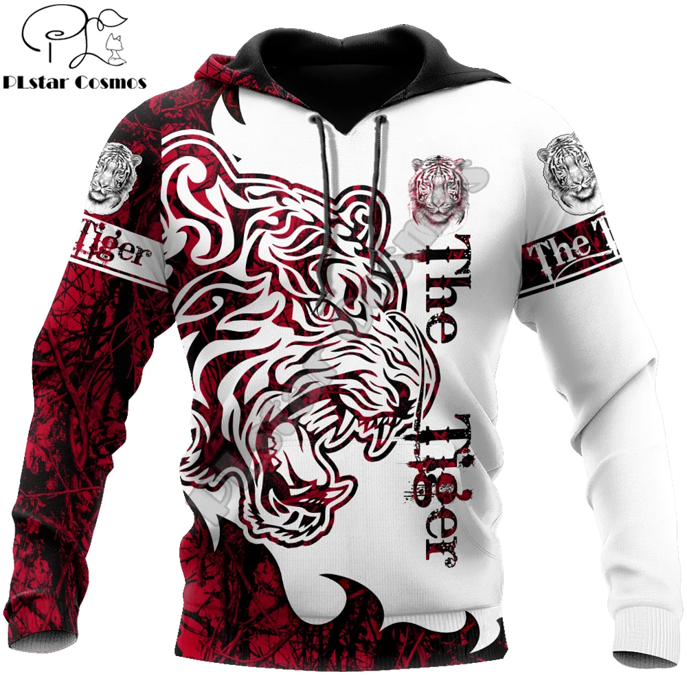 The Tiger Red Tattoo 3D All Over Stampato Unisex Deluxe Felpa Con Cappuccio Da Uomo Felpa Con Zip Pullover Giacca Casual Tute Dw0283