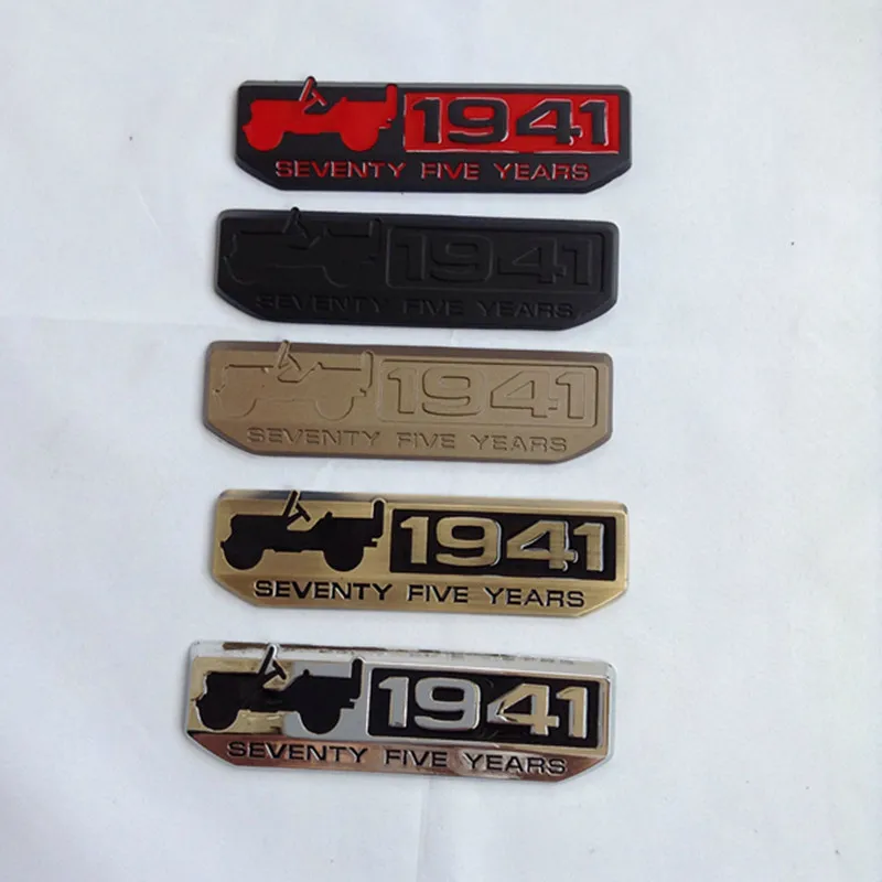 JEEP WRANGLER GRAND CHEROKEE WILLYS 75TH ANNIVERSARY EMBLEM BADGE 1941 JEEP WRANGLER GRAND CHEROKEE WILLYS 75TH ANNIVERSARY EMBLEM BADGE 1941