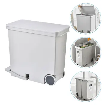 

1Pc Sortable Pedal Trash Can Garbage Container Rubbish Can Lidded Garbage Bin Rubbish Container Trash Can for Storage