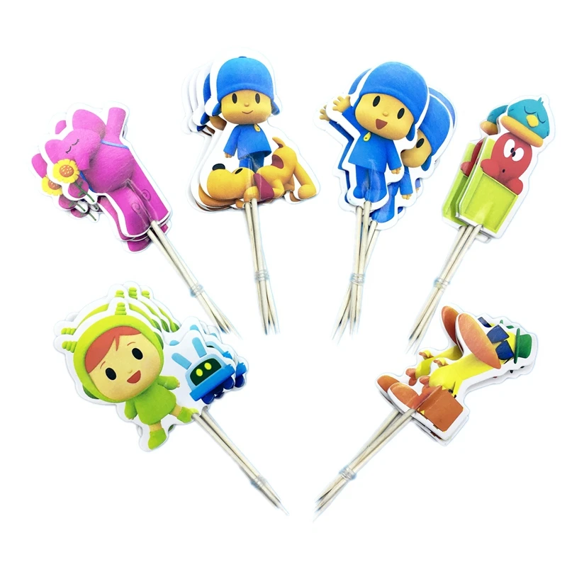 24 шт. Топпер для торта POCOYO & Elly Pato Loula Сонная Птица робот Нина Осьминог детская