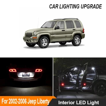 

11Pcs Canbus White Ice Blue LED Lamp Interior Light Kit For 2002-2006 Jeep Liberty Map Dome Door License Plate Light