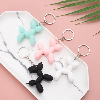 

Cartoon Balloon Dog Keychain Colorful PVC Soft Rubber Dog Keychains For Women Key Chain Men Car Key Ring Bag Trinket Jewelry
