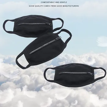 

4pc New fashion Non Disposable Adult Unisex Outdoor Zipper Mask Foggy Sunscreen Can Be Washed Thin section ordinary dust-proof
