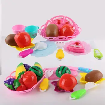 

Children Play House Kitchen Food Fruit Vegetable Cutting Toys Educational Kitchen Toys Cook Role Play Tool for Kids