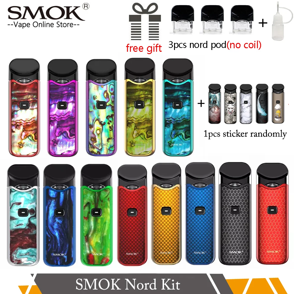 Vaper Smok Nord vape pod Комплект 1100 мАч батарея 3 мл картридж SMOK электронная сигарета Vape для