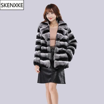 

Russian Women Winter 100% Natural Fur Coats Full Pelt Luxurious Ladies Real Rex Rabbit Fur Jackets Thick Fluffy Real Fur Coat