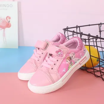 

Princess Girls Shoes For Kids Fashion Elsa Anna Kids Shoes 2019 Ice Snow Queen Casual Children Shoe Girl Sneakers white flat