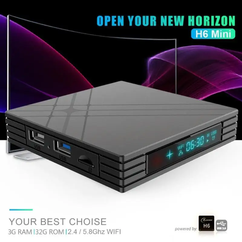 Eachlink H6 Mini Smart TV Box 3+32G Android 7.0 2.4G WIFI 100Mbps Quad-core 4K TV set-top box Bluetooth Top Box for Android