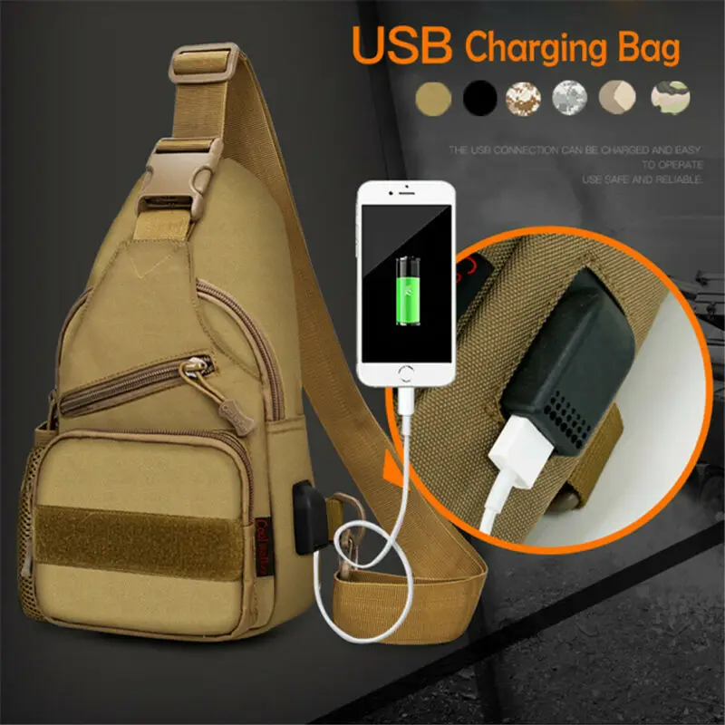 Мужская сумка на плечо с usb портом для зарядки путешествий| |