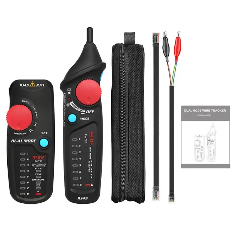 

Detector BSIDE FWT82 Dual Mode Network Cable Tracker Analyzer Detector LAN RJ45 RJ11 Line Finder