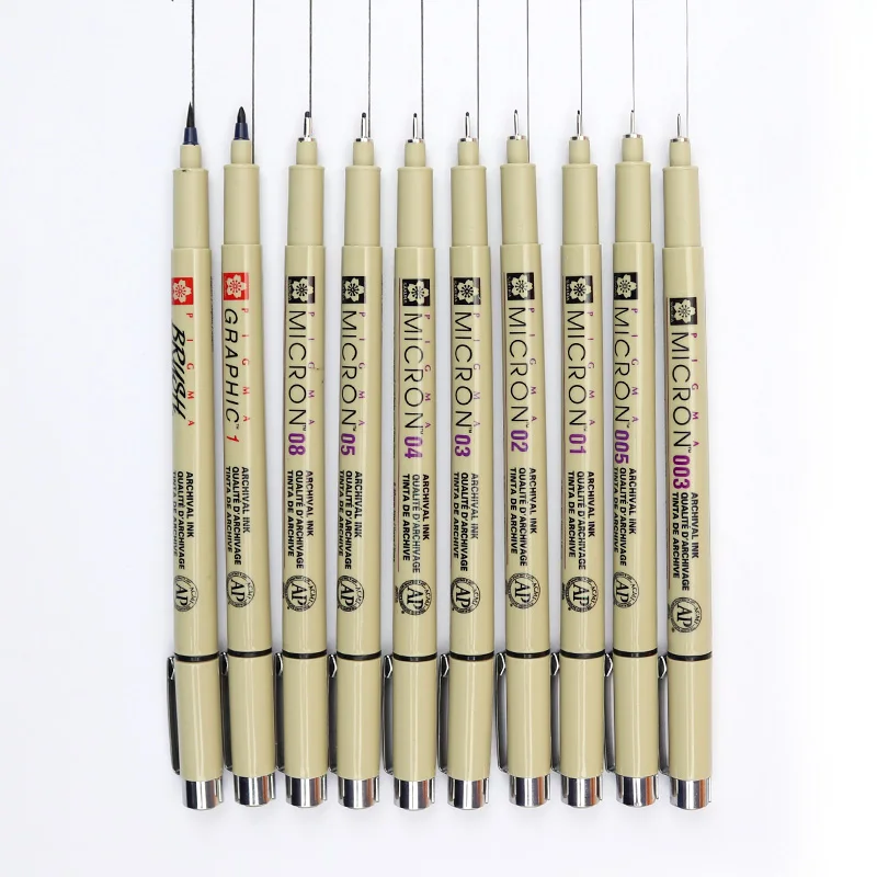 

SAKURA/Sipa Pigma Micron Graphic Design Pen Finliner 003 005 01 02 03 04 05 08 1.0 1.2 Brush Pen Fine Point Sketch Needle Pen