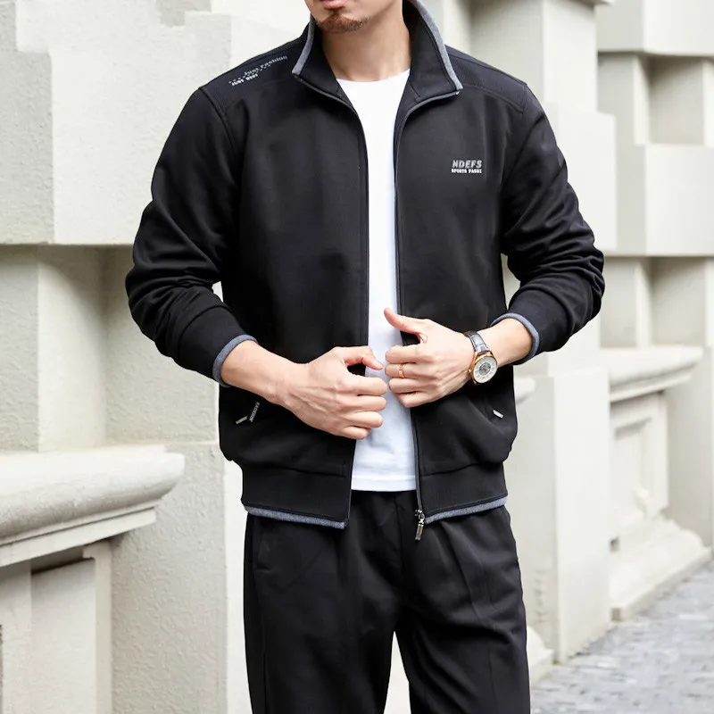 

big Plus Size 8xl Men's Set Spring Autumn Cotton Man Sportswear 2 Piece Sets Sports Suit Jacket+pant Sweatsuit Male Tracksuit